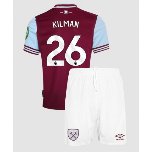 Dětský fotbalový dres West Ham United Max Kilman #26 2024-25 Domácí Krátký Rukáv (+ trenýrky)